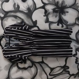 shein curve size 2xl black & white striped dress